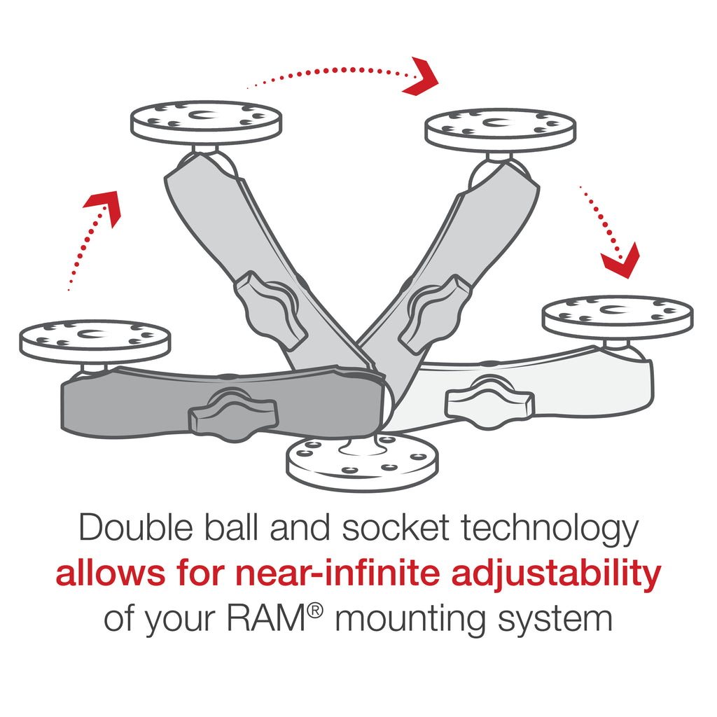RAM Dubbele Arm - B Maat Lang - RAM Mounts RAM-B-201U-C afbeelding 3