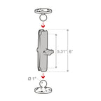 RAM Dubbele Arm - B Maat Lang - RAM Mounts RAM-B-201U-C afbeelding 4