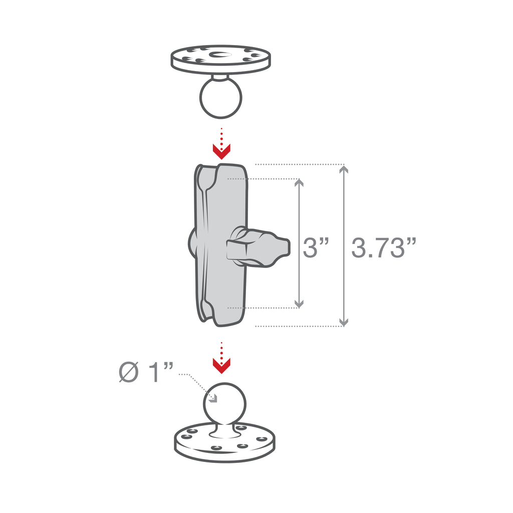 RAM Dubbele Arm - B Maat Medium - RAM Mounts RAM-B-201U afbeelding 7