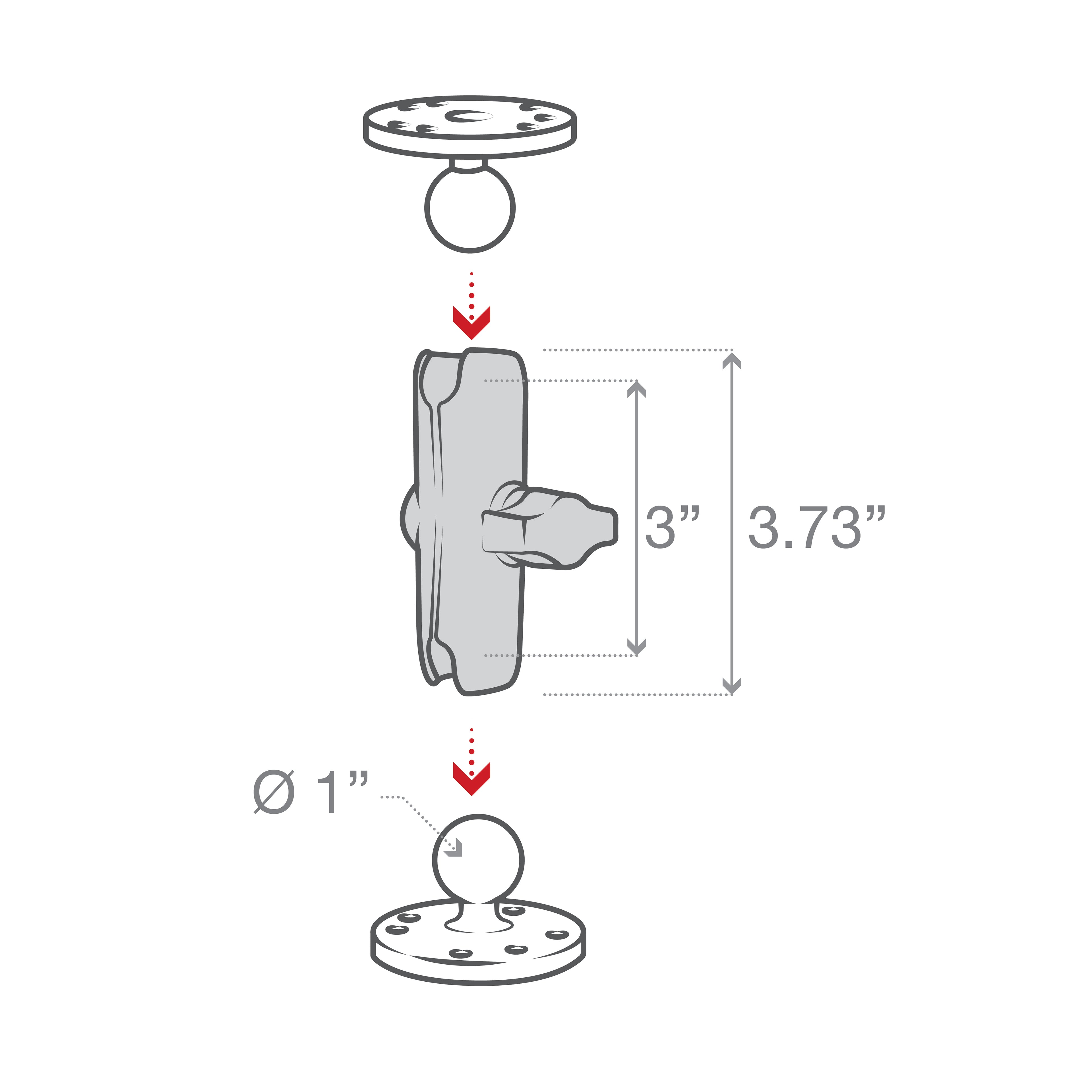 RAM Dubbele Arm - B Maat Medium - RAM Mounts RAM-B-201U afbeelding 7