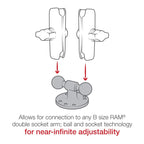 RAM Dubbele Bal Adapter met Ronde Basis - B Maat - RAM Mounts RAM-B-217U afbeelding 2