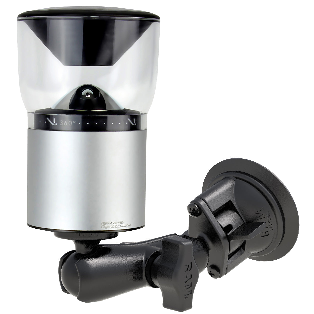 RAM Twist-Lock™ Zuignapbevestiging met 1/4 "-20 Camera Adapter - Medium - RAM Mounts RAM-B-224-1-366U afbeelding 2