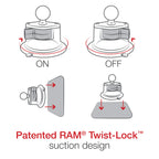 RAM Twist-Lock™ Zuignap met bal - RAM Mounts RAM-B-224-1U afbeelding 3