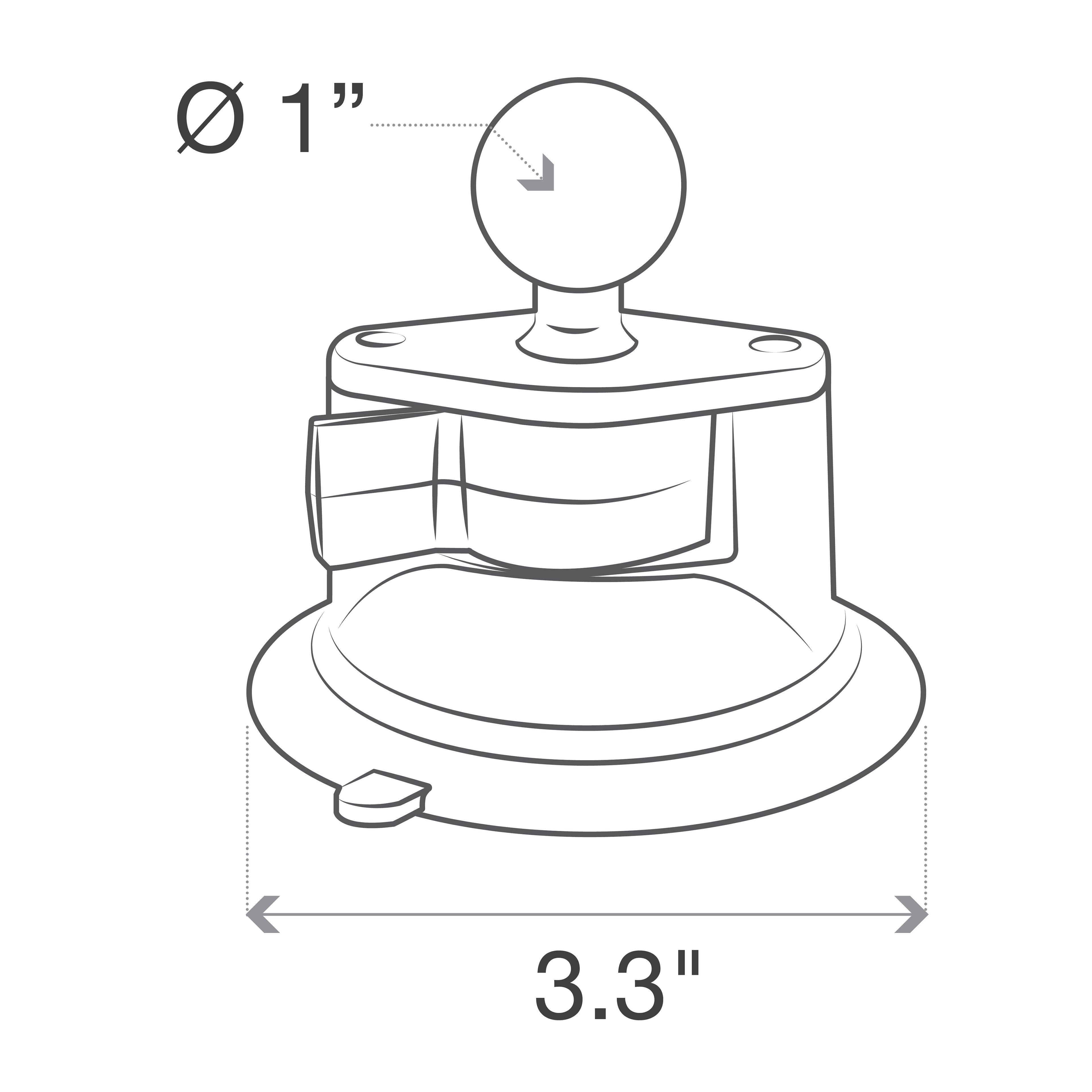 RAM Twist-Lock™ Zuignap met bal - RAM Mounts RAM-B-224-1U afbeelding 4