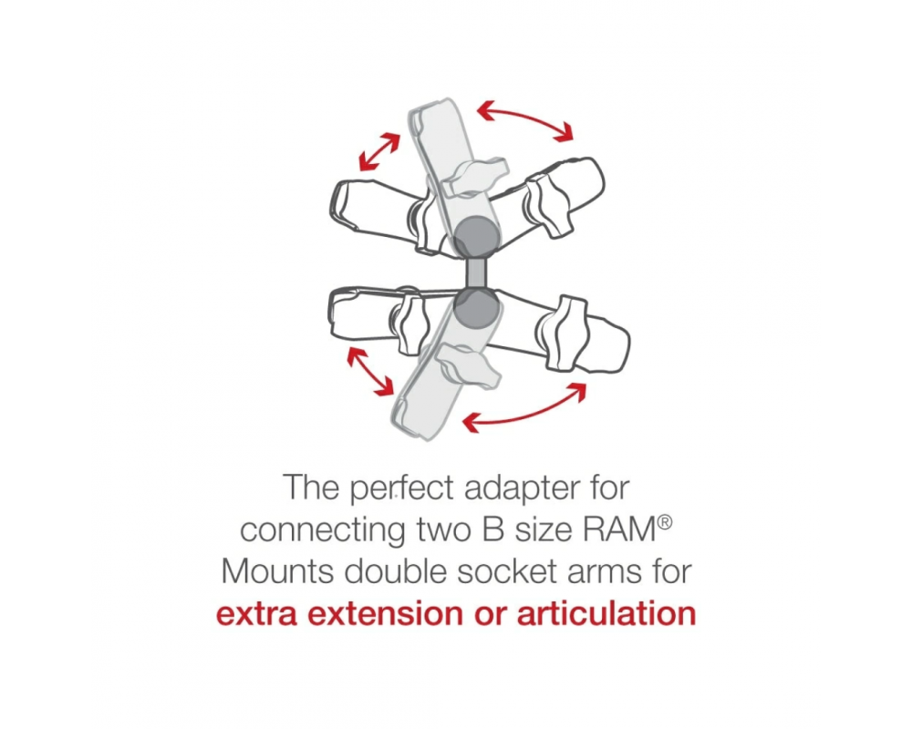 RAM® Dubbele Bal Adapter - B Maat