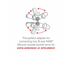RAM® Dubbele Bal Adapter - B Maat
