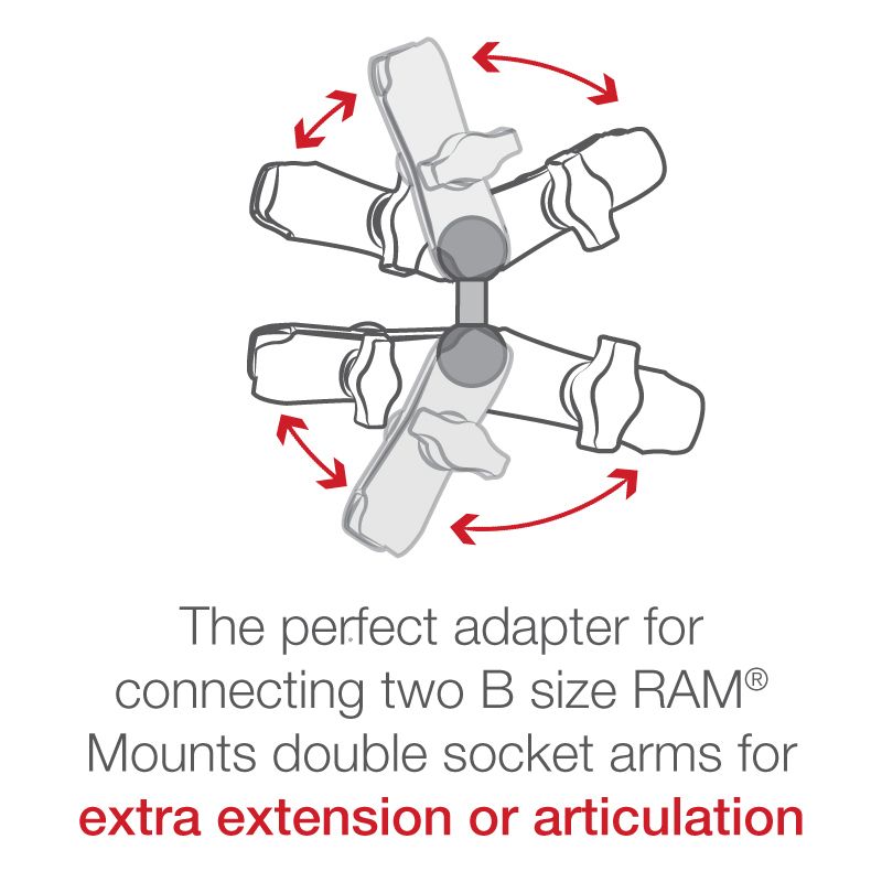 RAM Dubbele Bal Adapter - B Maat - RAM Mounts RAM-B-230U afbeelding 3