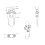 RAM Stuur U-Bout Basis voor Stangen 0,5" tot 1,25" in diameter - B Maat - RAM Mounts RAM-B-231ZU afbeelding 5