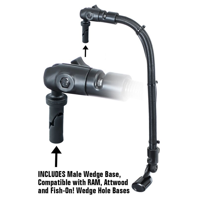 RAM transducerhouder met 18" staaf en klem voor RAM, Attwood & Fish-On! - RAM Mounts RAM-B-316-18-TRA1-354-75 afbeelding 2