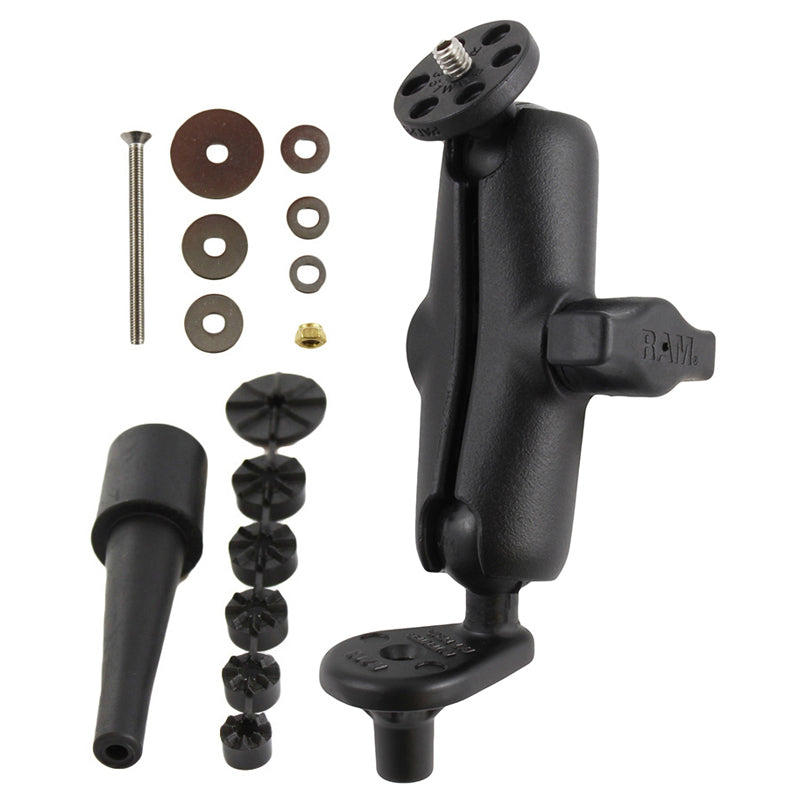 RAM motorfiets fork stem montage met 14 20 actie camera adapter - RAM Mounts RAM-B-342-366U