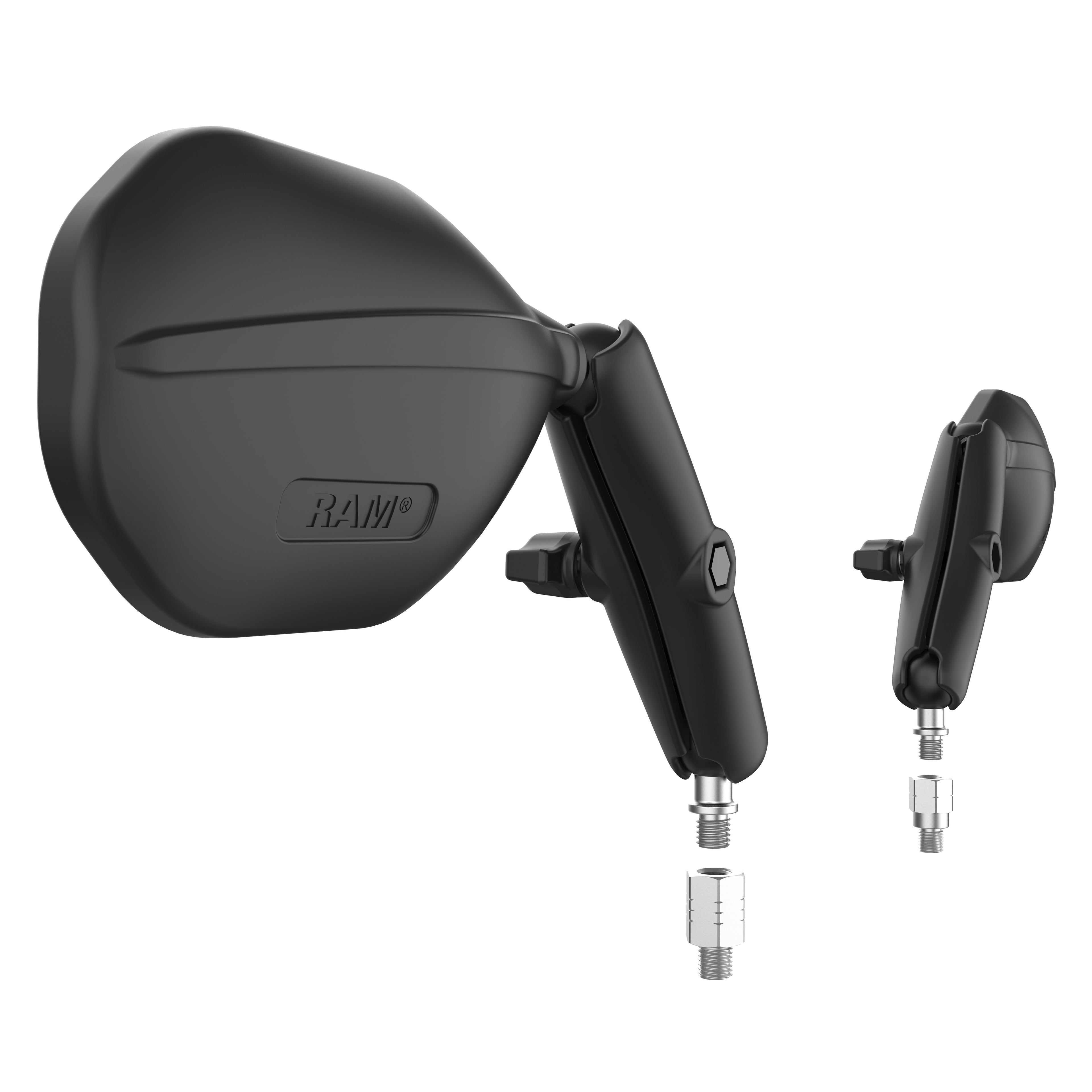 RAM Tough-Mirror™ Kit met M10-1.25 Basis + Omgekeerde Adapter - Lange Arm - RAM Mounts RAM-B-349-RTA-C-465RL afbeelding 3