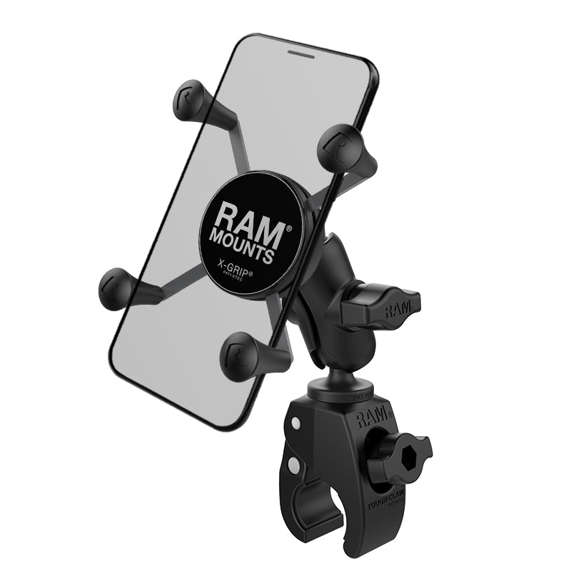 RAM X-Grip telefoonhouder met RAM tough claw kleine klemvoet korte arm - RAM Mounts RAM-B-400-A-HOL-UN7BU