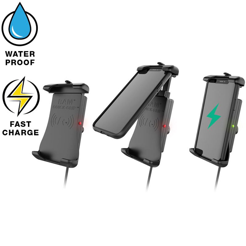 RAM Quick-Grip™ 15W Waterdichte Draadloze Oplaadhouder met Tough-Claw™ - RAM Mounts RAM-B-400-A-UN14W-V7M-1 afbeelding 2
