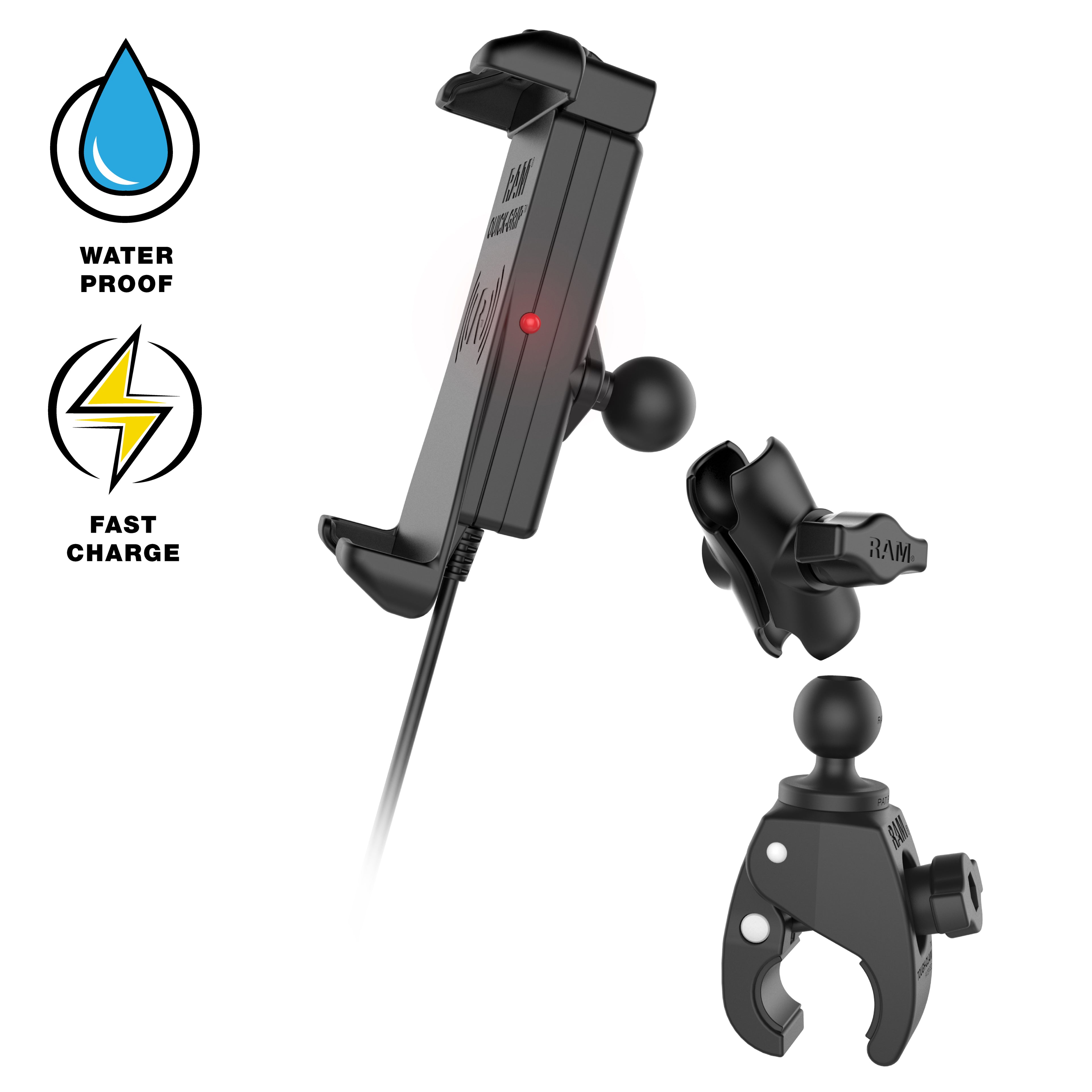 RAM Quick-Grip™ 15W Waterdichte Draadloze Oplaadhouder met Tough-Claw™ - RAM Mounts RAM-B-400-A-UN14W-V7M-1 afbeelding 3