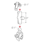 RAM Tough-Claw™ Kleine Klemhouder met Garmin Spine Clip Houder - RAM Mounts RAM-B-400-GA76U afbeelding 7