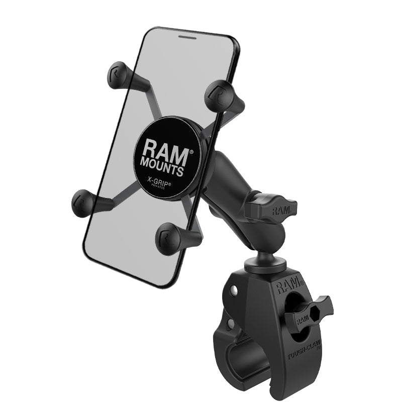 RAM X-Grip telefoonhouder met RAM tough claw kleine klem basis medium arm - RAM Mounts RAM-B-400-HOL-UN7BU