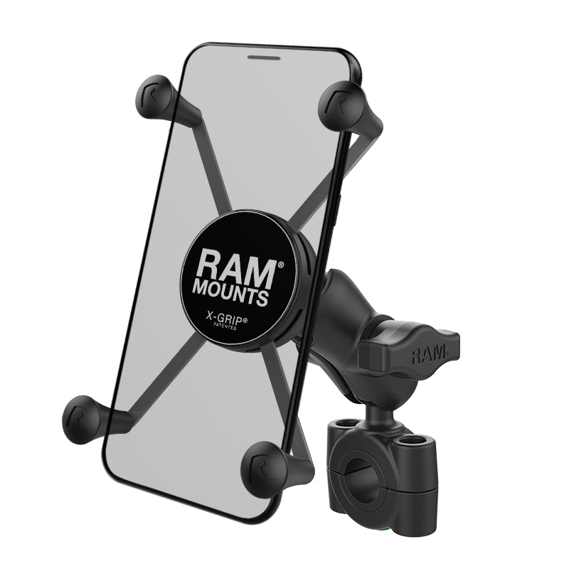RAM X-Grip grote telefoonhouder met torque medium rail base korte arm - RAM Mounts RAM-B-408-75-1-A-UN10