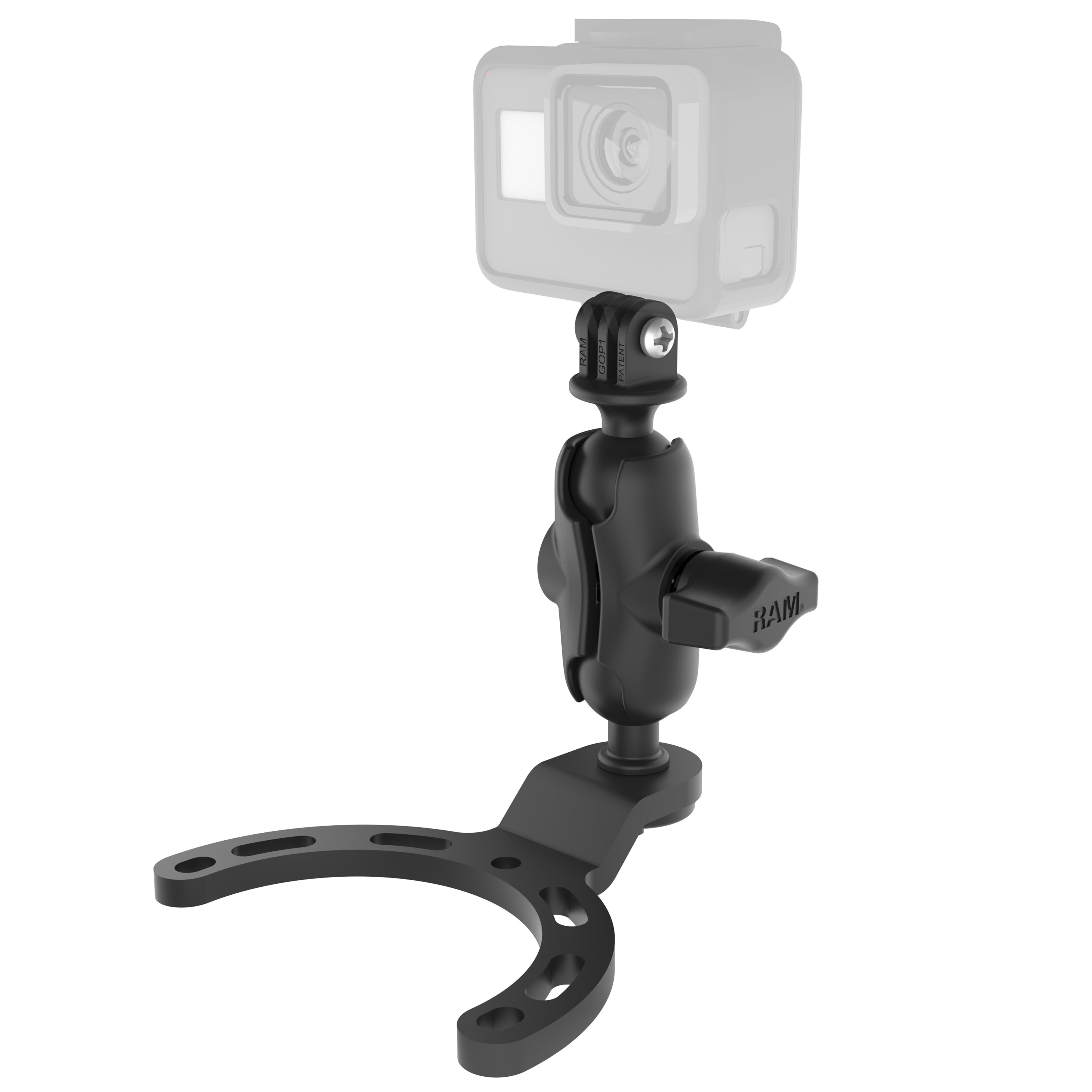 RAM kleine gas tank montage met universele actie camera adapter - RAM Mounts RAM-B-410-A-GOP1U