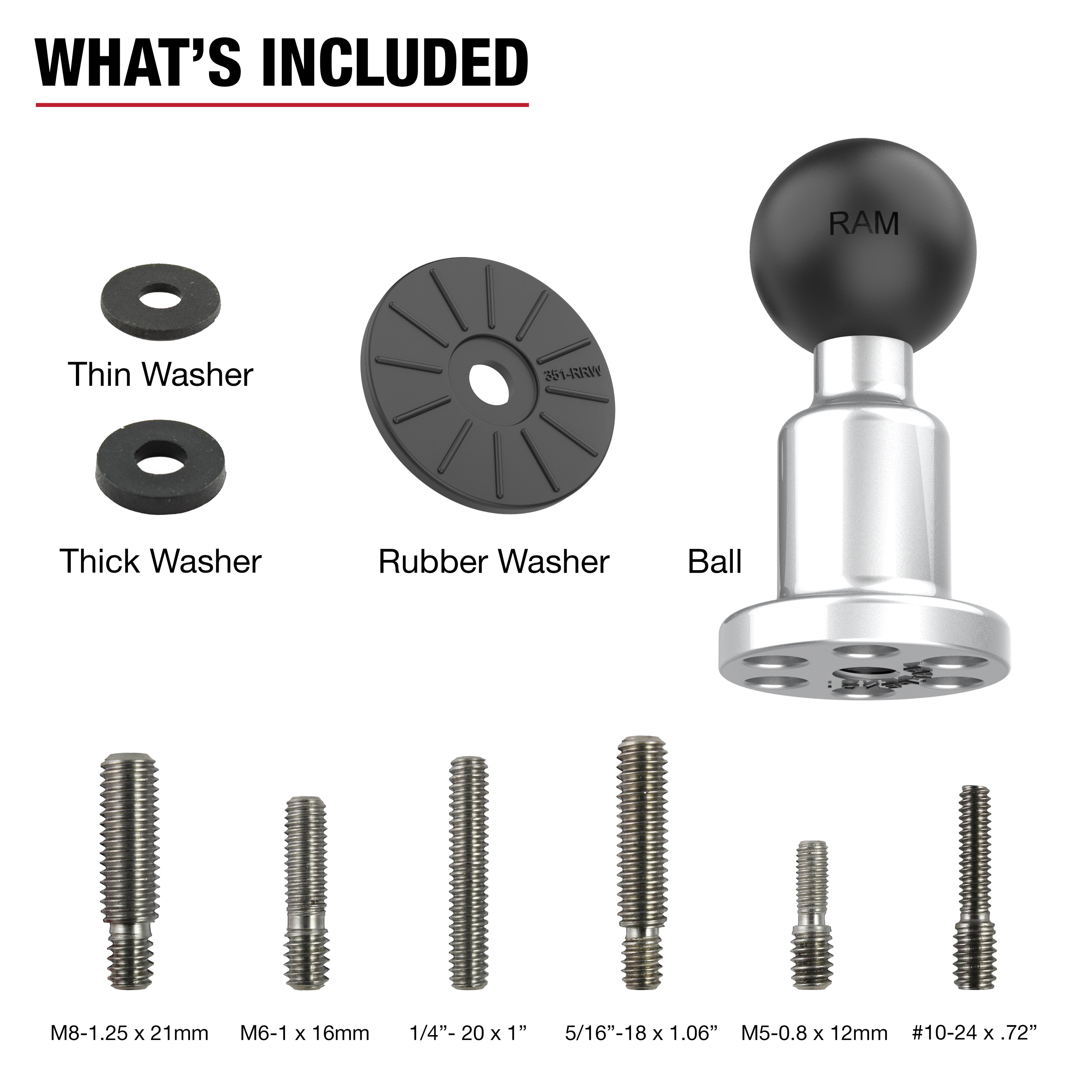 RAM Gim-Ball™ Visuele sonar Gimbal basis adapter - RAM Mounts RAM-B-463-GU afbeelding 3
