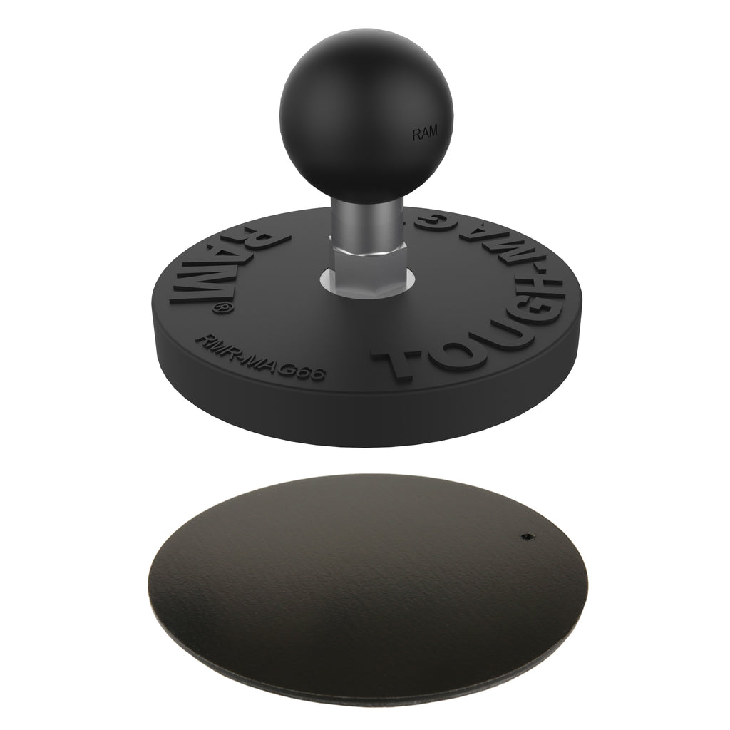 RAM tough mag 66mm diameter magnetische bal basis met staalplaat - RAM Mounts RAM-B-MAG66PU