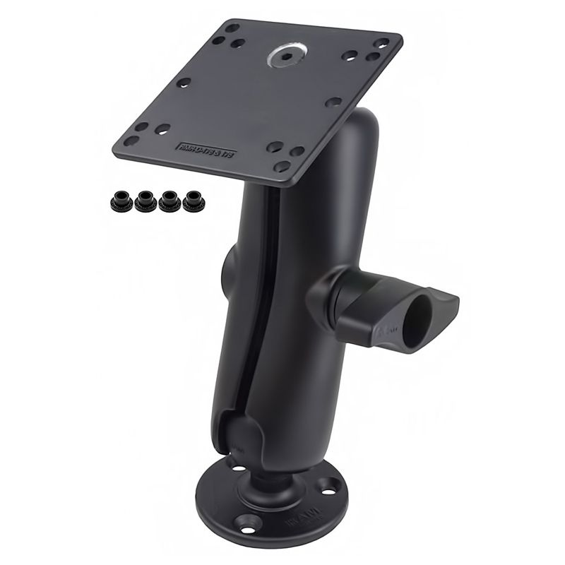 RAM Dubbele Bal Montage met Staal Versterkte 100x100mm VESA-plaat - RAM Mounts RAM-D-101U-246-IN1 afbeelding 1