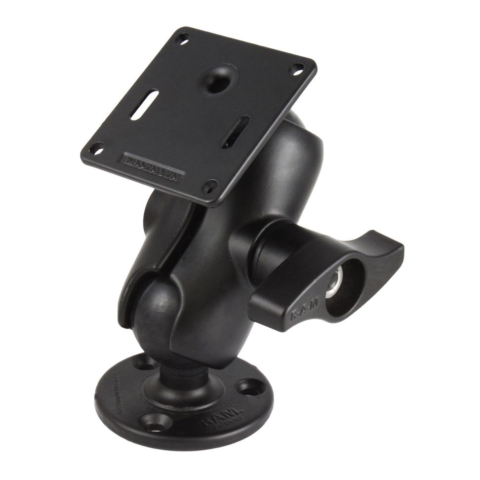 RAM Dubbele Bal Montage met 75x75mm VESA Plaat en Klembout - Kort - RAM Mounts RAM-D-101U-C-MI1-2461 afbeelding 1