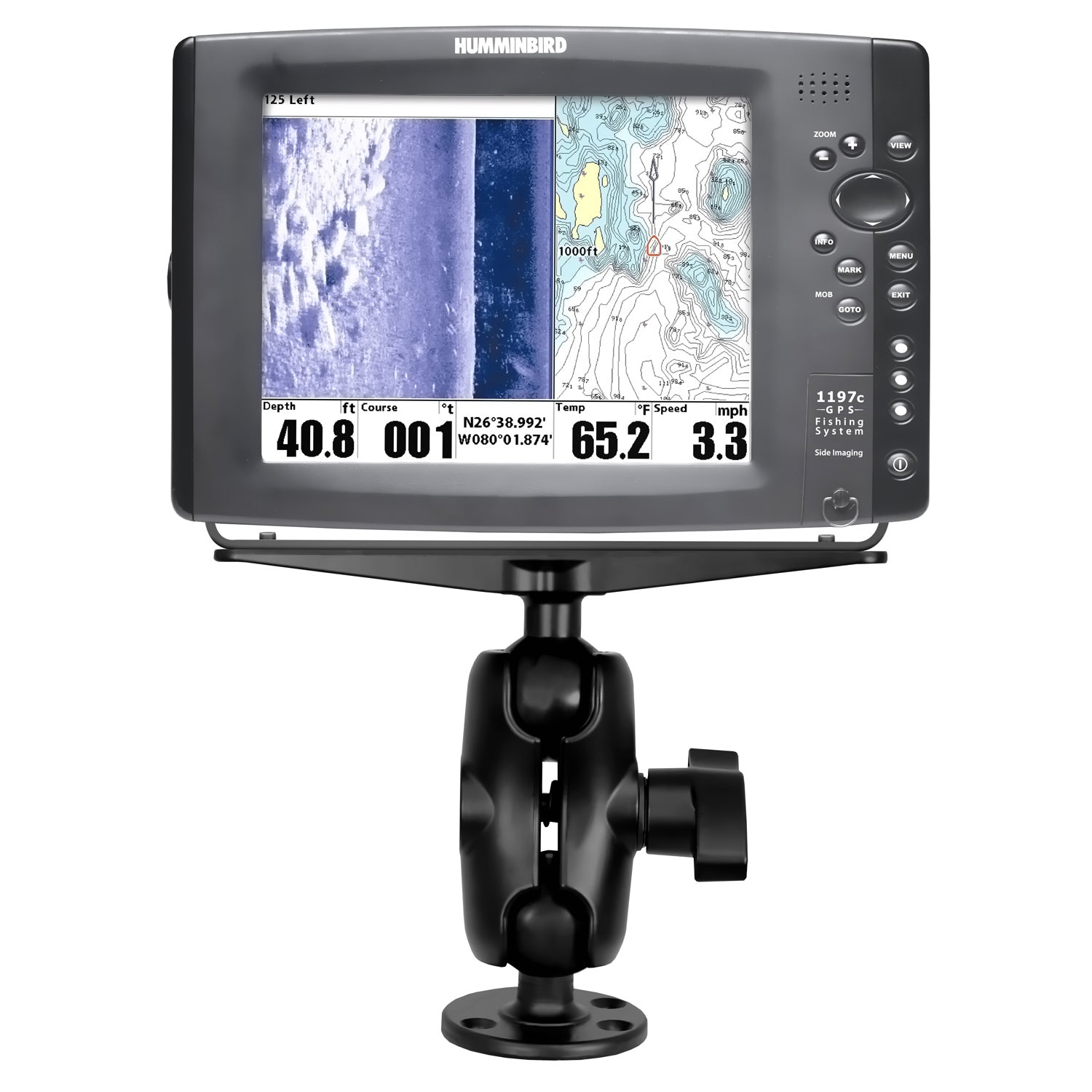RAM Grote Maritieme Elektronica Montage met Jam Nut - Kort - RAM Mounts RAM-D-111U-C-MI1 afbeelding 2