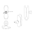 RAM Dubbele Socket Arm met Klemmoer - D Maat Medium - RAM Mounts RAM-D-201U-MI1 afbeelding 2