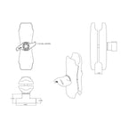 RAM Dubbele Socket Arm - D Maat Medium - RAM Mounts RAM-D-201U afbeelding 2