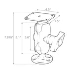 RAM Doorndrukbare Balbevestiging voor Humminbird Helix 8-10 & XPLORE Series - RAM Mounts RAM-D-202-25-C-202U afbeelding 3