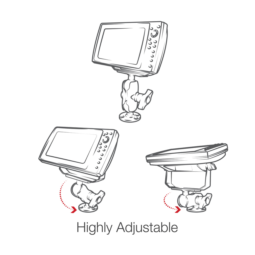 RAM Doorndrukbare Balbevestiging voor Humminbird Helix 8-10 & XPLORE Series - RAM Mounts RAM-D-202-25-C-202U afbeelding 4