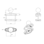 RAM Vierkante Paal Klem Basis voor Palen tot 4" Breed - D Maat - RAM Mounts RAM-D-247U-4 afbeelding 2