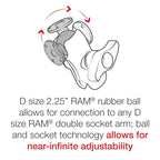 RAM Bron Ronde AMPS Plaat met Bal - RAM Mounts RAM-D-254BU afbeelding 2