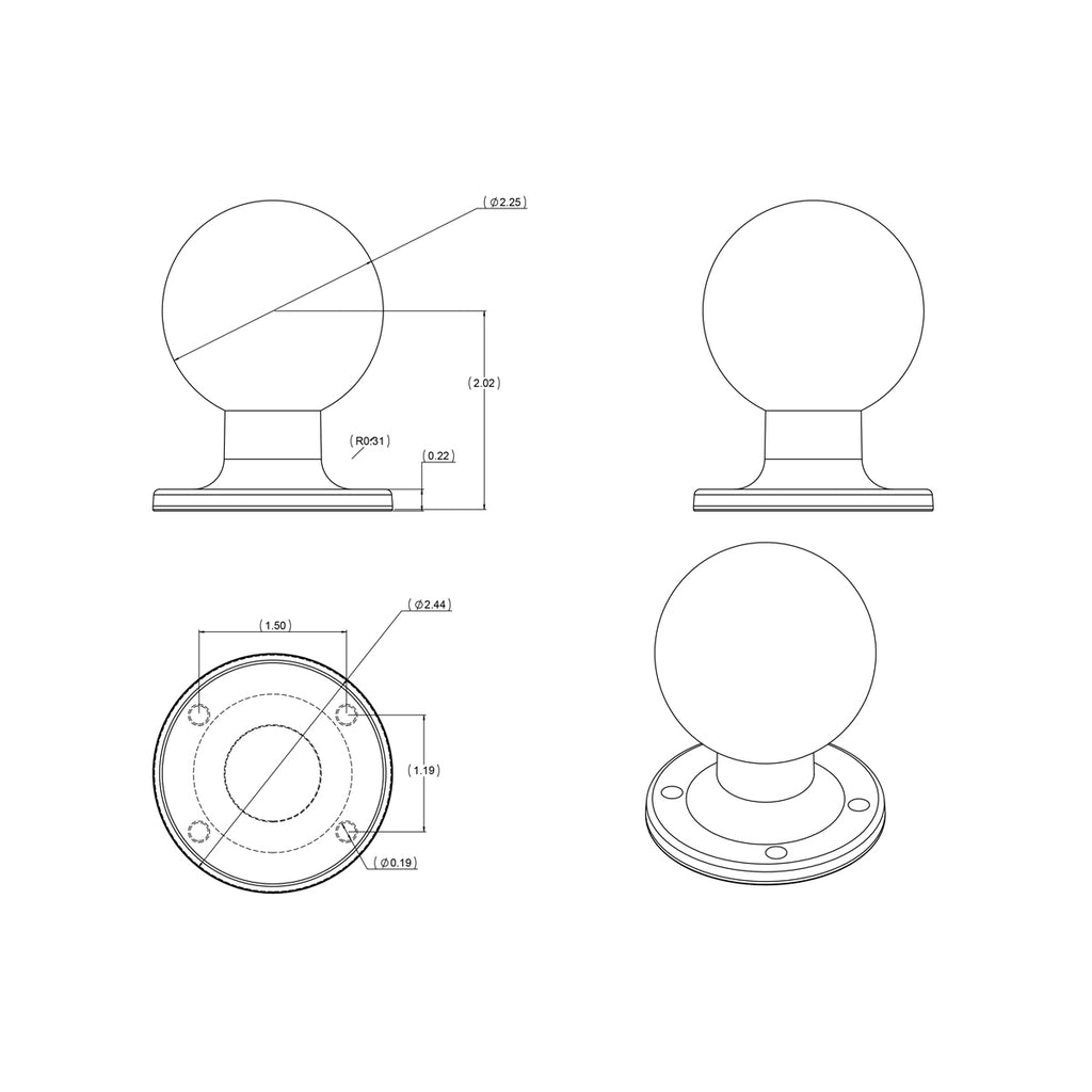 RAM Ronde AMPS Plaat met Bal - RAM Mounts RAM-D-254U afbeelding 2