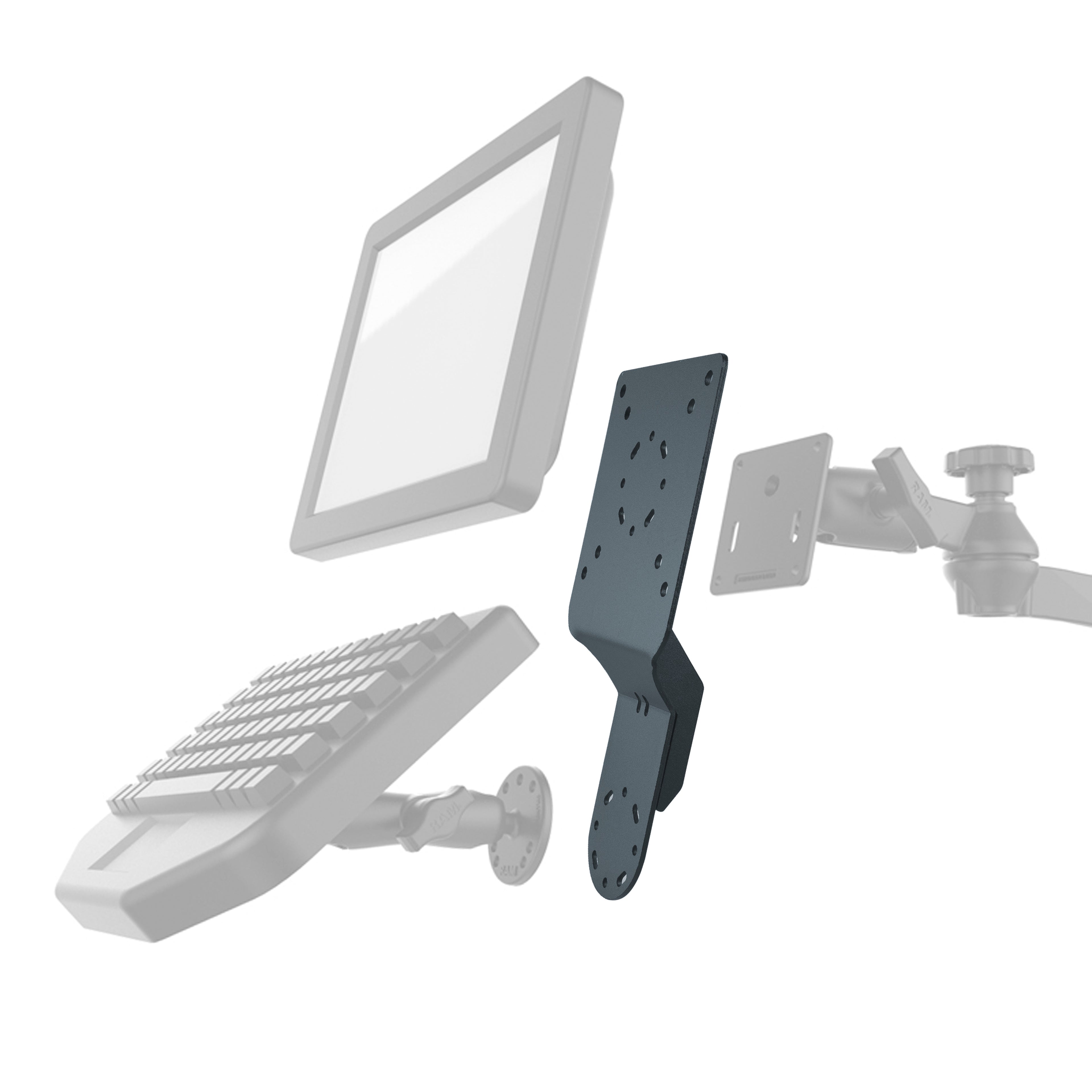 RAM Robuuste Korte Accessoire/Display Beugel - RAM Mounts RAM-DIS-103-1AU afbeelding 2