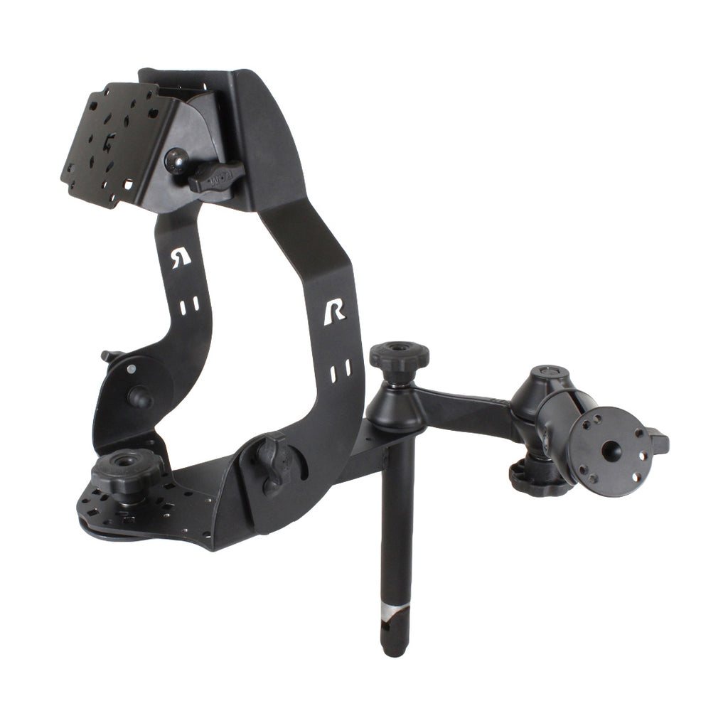 RAM MDT Display Mount met lange flens, zwenkarmen en 8" bovenste paal - RAM Mounts RAM-DIS-MDT2-8-SW2 afbeelding 1