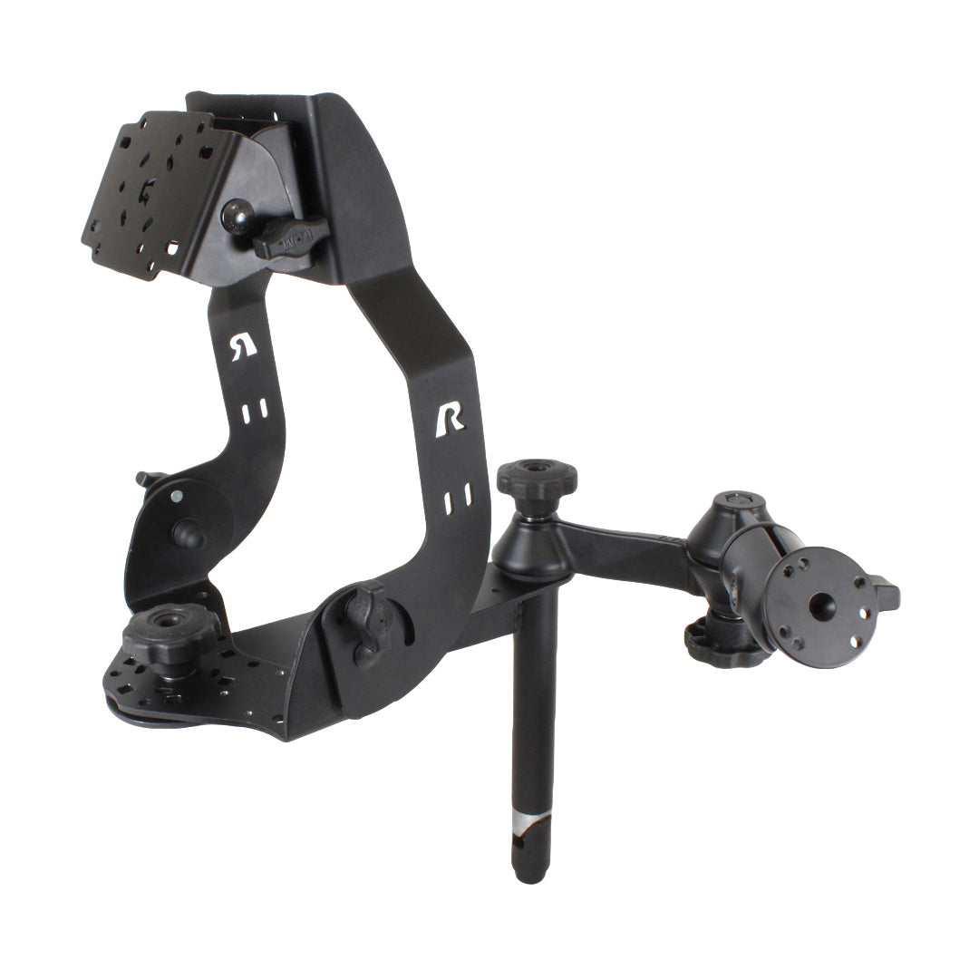 RAM MDT Display Mount met lange flens, zwenkarmen en 8" bovenste paal - RAM Mounts RAM-DIS-MDT2-8-SW2 afbeelding 1