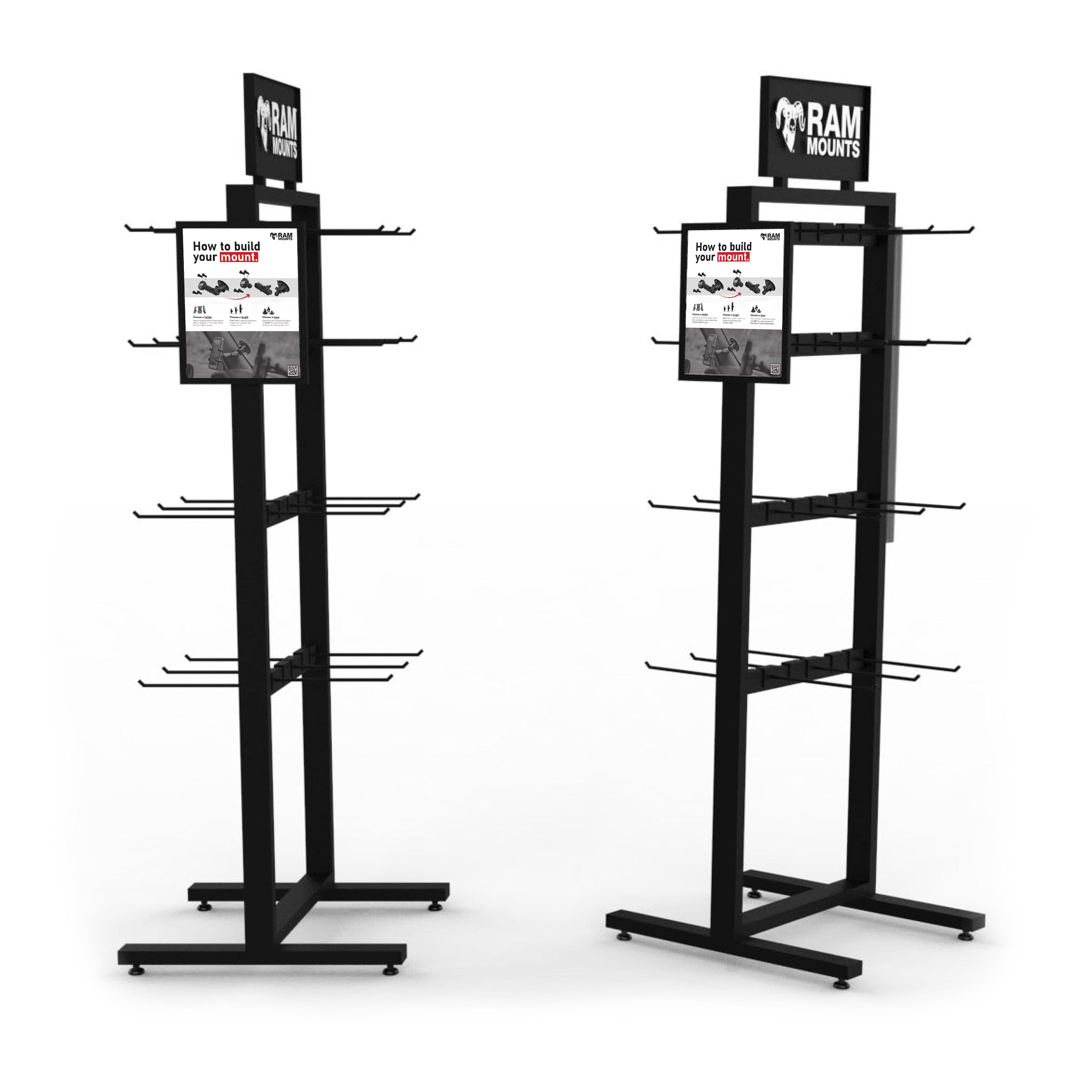RAM Staande vloerdisplay met pennen - RAM Mounts RAM-DISPLAY-LARGE1-GENERIC afbeelding 1