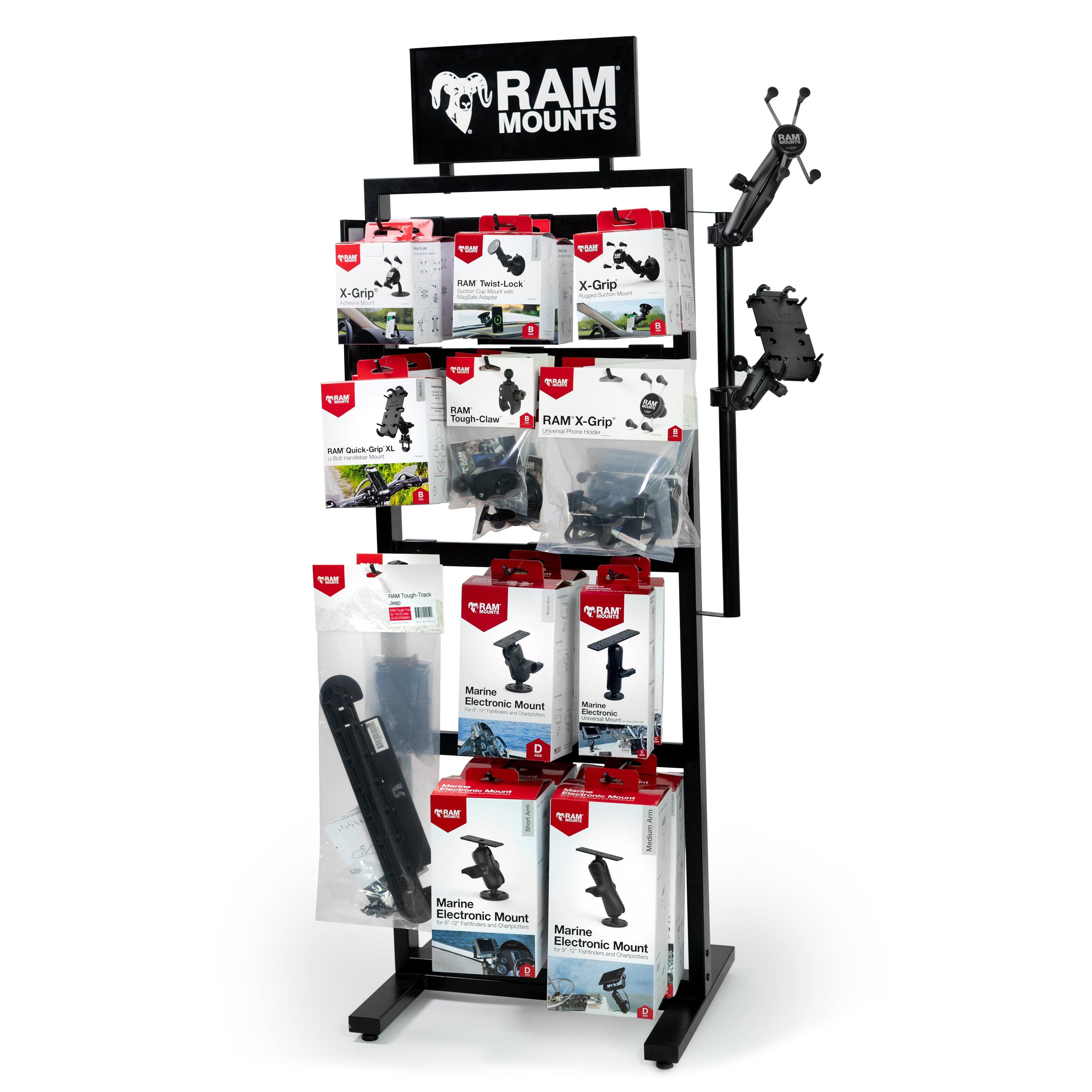 RAM Staande vloerdisplay met pennen - RAM Mounts RAM-DISPLAY-LARGE1-GENERIC afbeelding 2