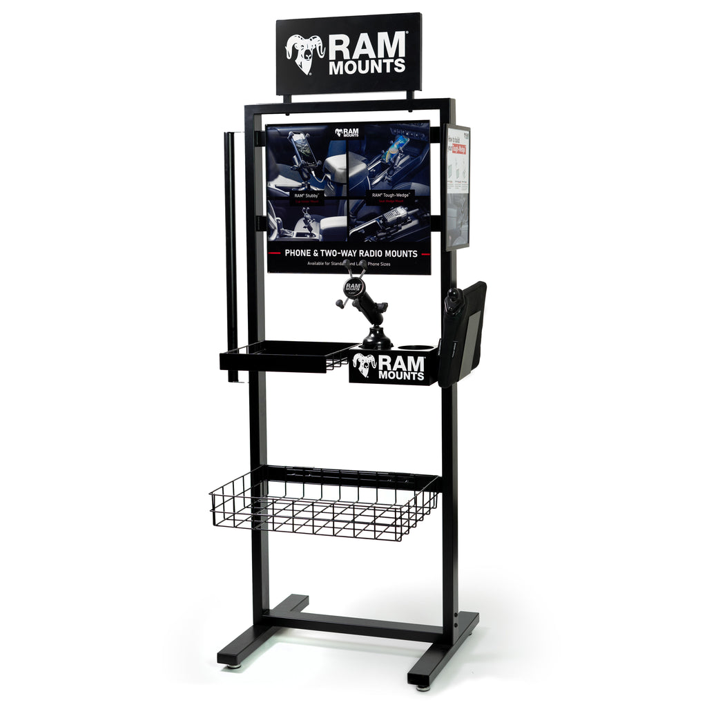 RAM staande vloerdisplay met manden - RAM Mounts RAM-DISPLAY-MODULAR1-GENERIC
