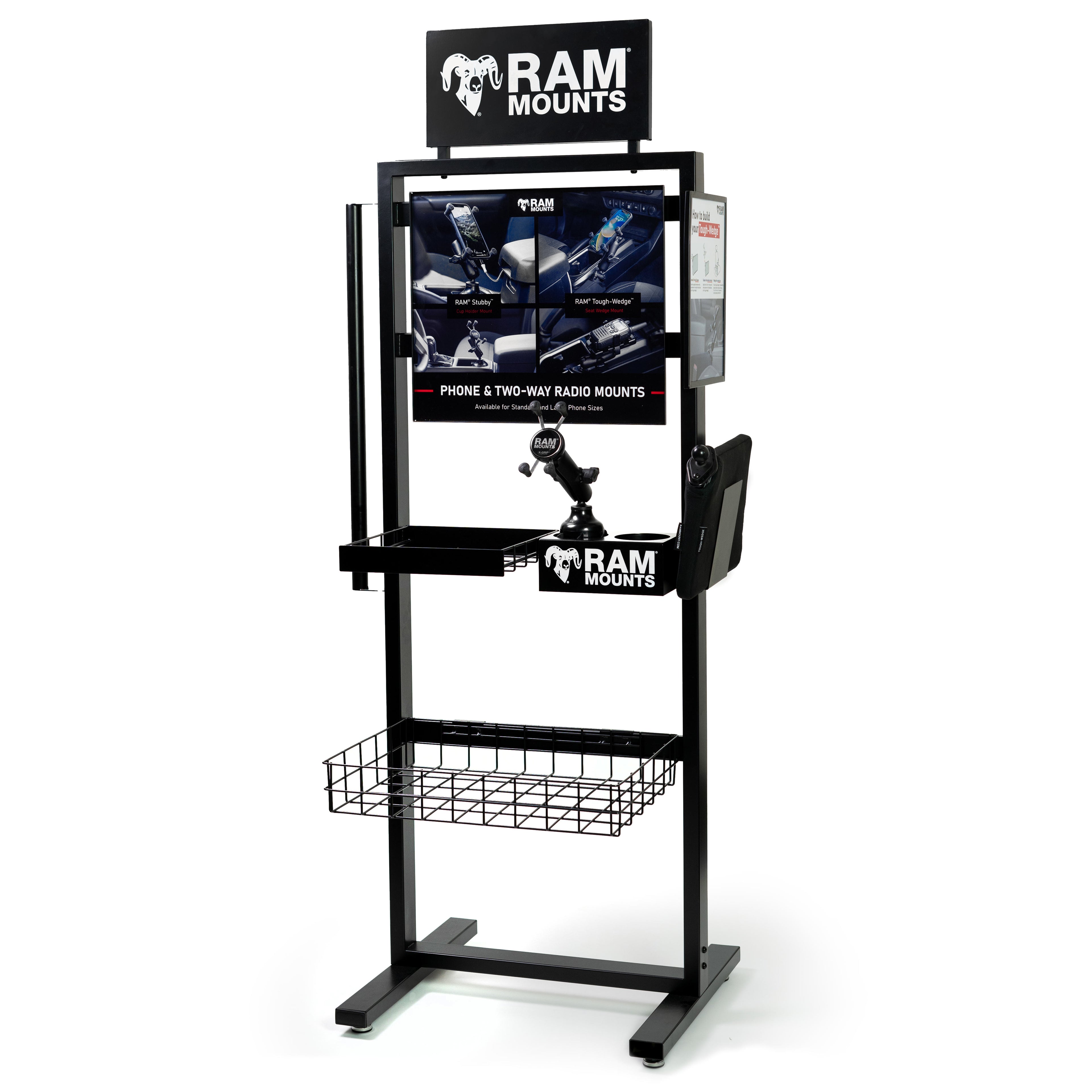 RAM staande vloerdisplay met manden - RAM Mounts RAM-DISPLAY-MODULAR1-GENERIC