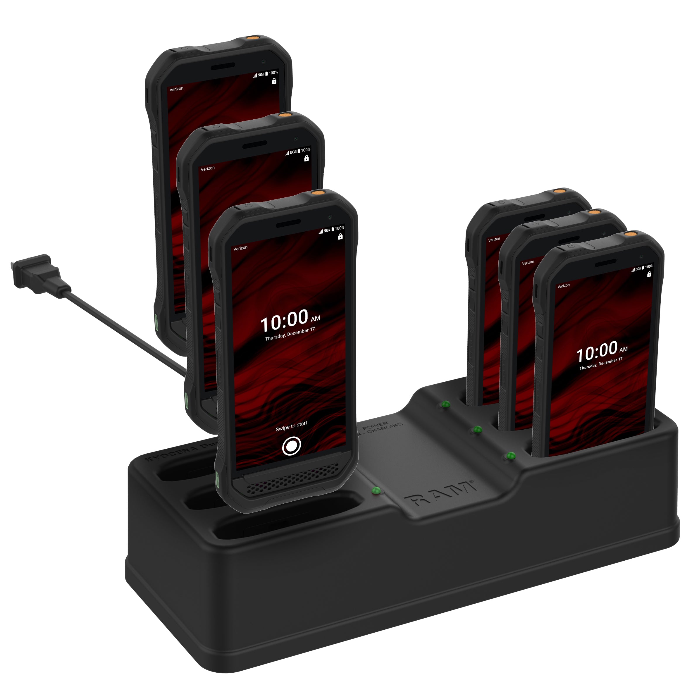 RAM 6 poorts oplaadstation voor kyocera duraforce ultra 5g E7110 - RAM Mounts RAM-DOCK-6G-KYO1PU