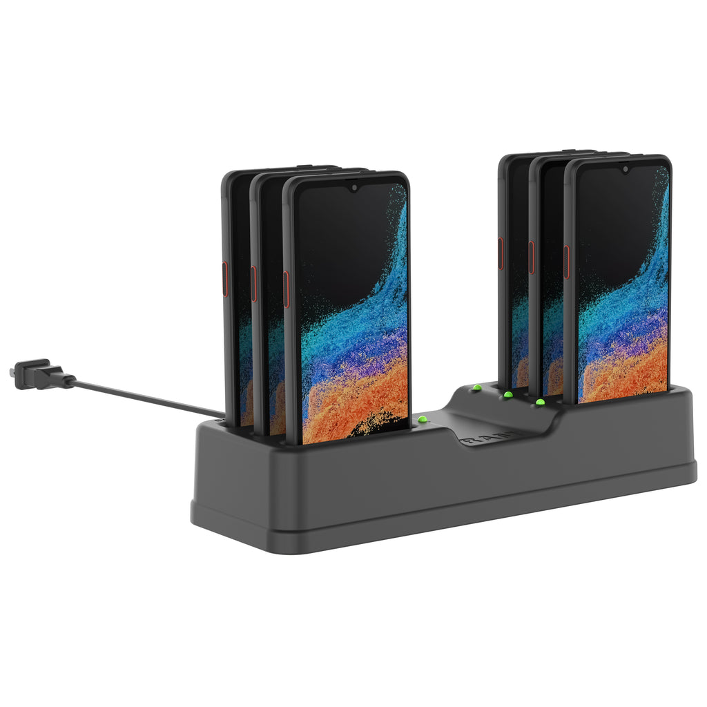 RAM 6 port oplaadstation voor Samsung XCOVER7 pro 6 pro zonder hoes - RAM Mounts RAM-DOCK-6G-SAM84PU