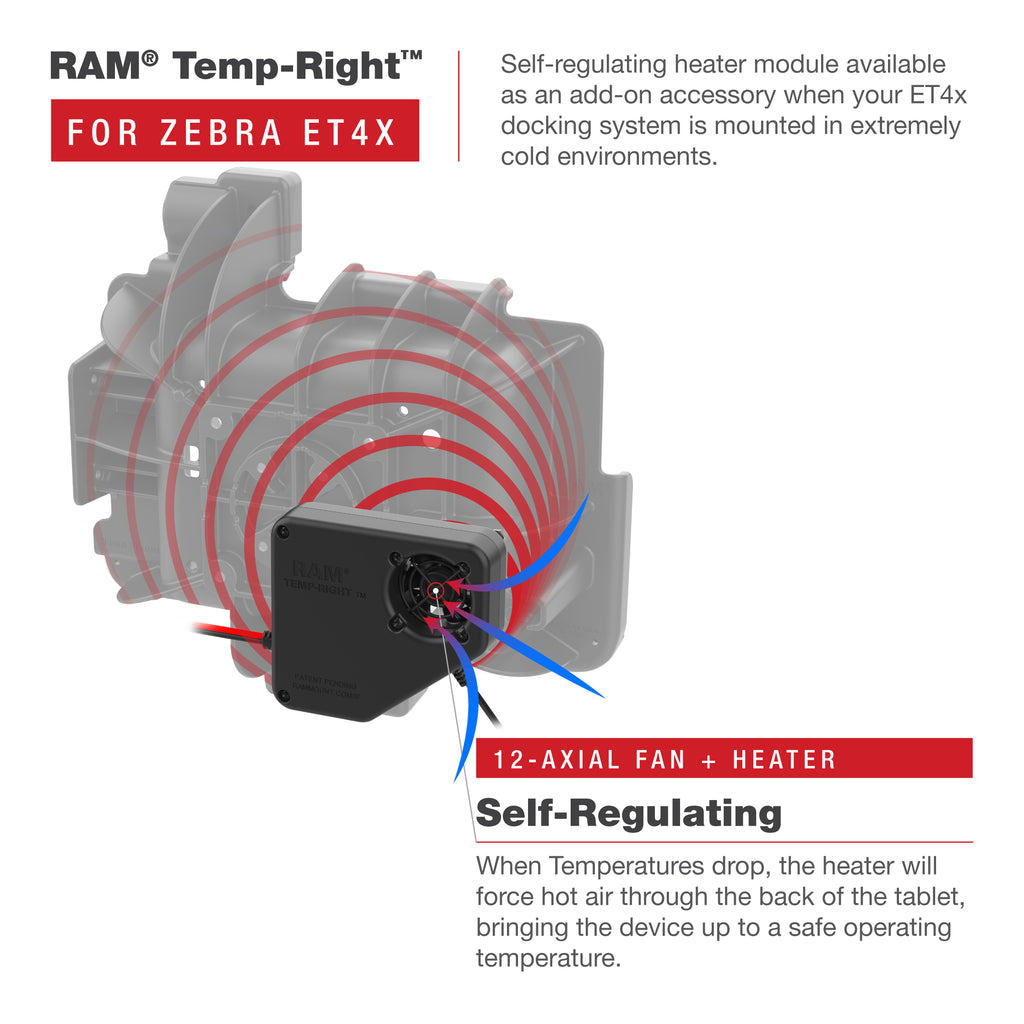 RAM Temp-Right™ Dock Verwarming Module voor Zebra ET4x - RAM Mounts RAM-DOCK-HEATER1-DU afbeelding 4