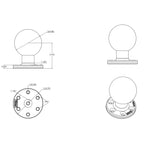 RAM Grote Ronde Plaat met 6-Gat Patroon en Bal - E Maat - RAM Mounts RAM-E-202U-SYM1 afbeelding 2