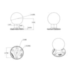 RAM Grote Ronde Plaat met Bal - E Maat - RAM Mounts RAM-E-202U afbeelding 2