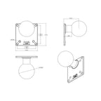 RAM 100x100mm VESA-plaat met bal - E-maat - RAM Mounts RAM-E-246U afbeelding 3