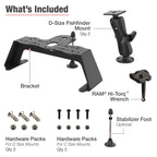 RAM Visvinder Dekset met Dubbele Humminbird Helix 8-10 & XPLORE Montage - RAM Mounts RAM-FF1-D-202-25-202-2 afbeelding 5