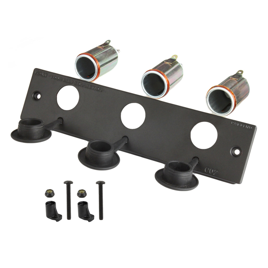 RAM Tough-Box™ 2" gezichtplaat met drie 12V aanstekeraansluitingen - RAM Mounts RAM-FP2-CIG3 afbeelding 1