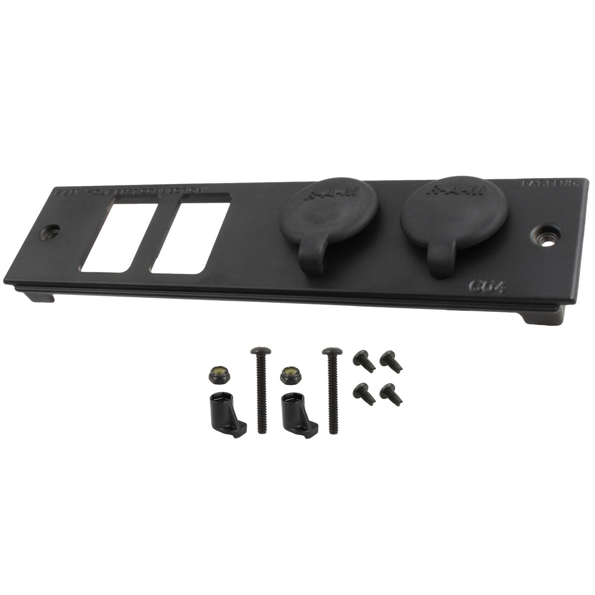 RAM Tough-Box™ 2" gezichtsplaat met twee schakelaarpoorten en 12V-contactdozen - RAM Mounts RAM-FP2-S2L-0830-1450-CIG2 afbeelding 1